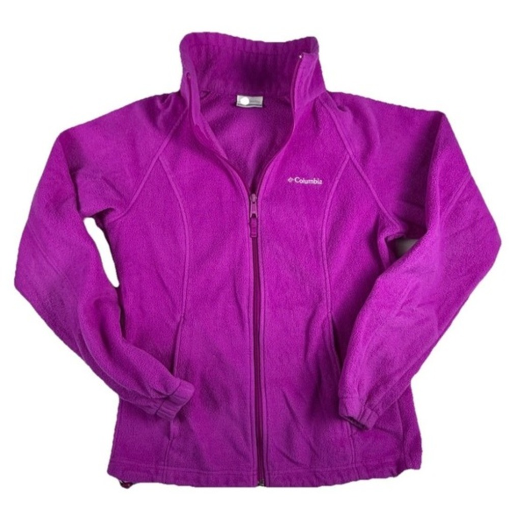 Columbia Fleece Jacket Purple Full Zip Stand Collar Women's Size S‎